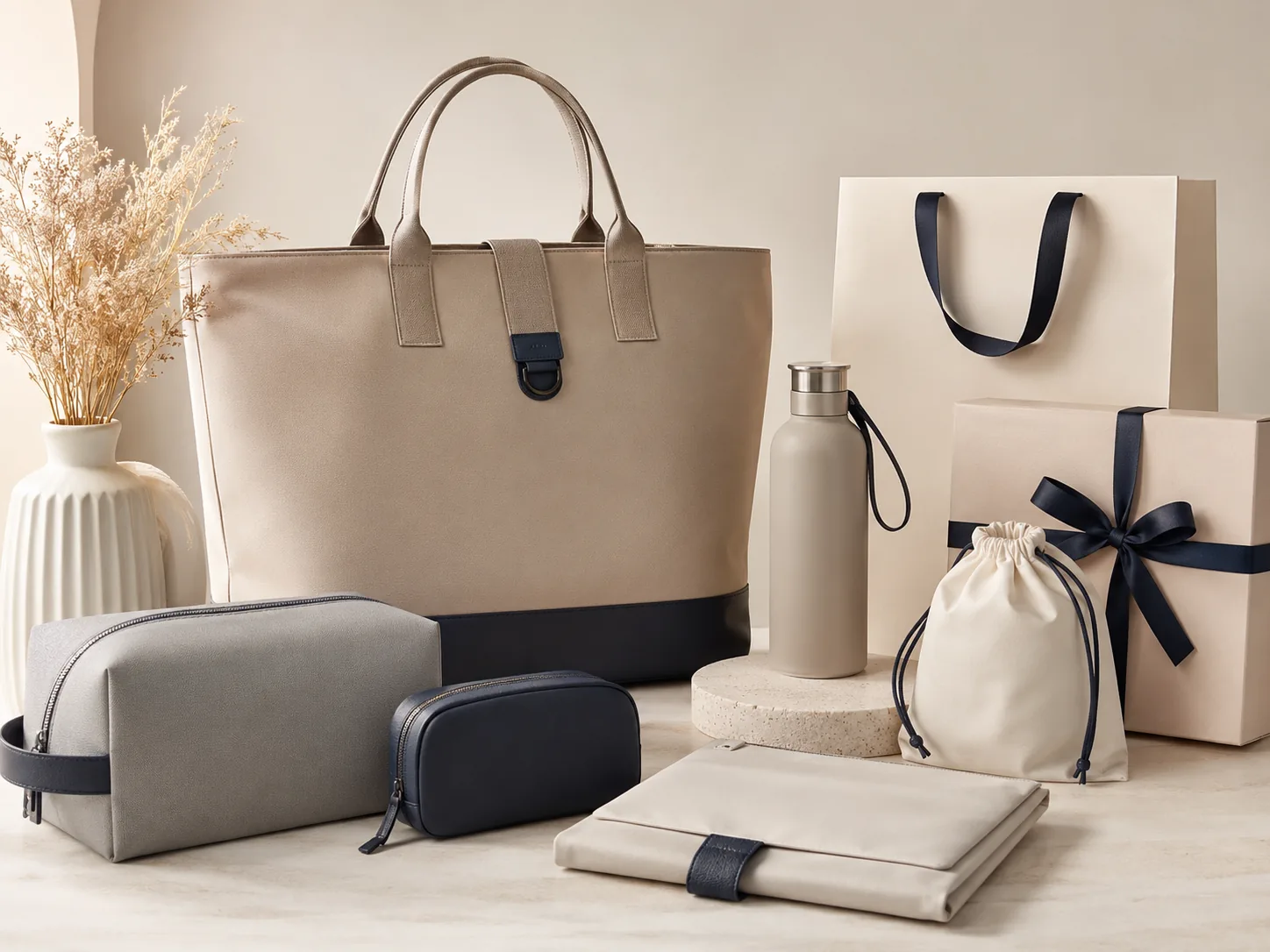 Custom corporate gift set bags, pouches and packaging accessories