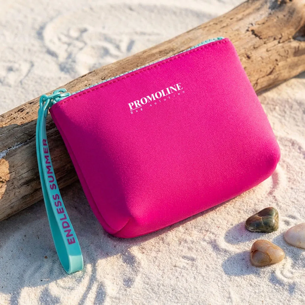 Custom Neoprene Wristlet Cosmetic Bag Waterproof Makeup Pouch with Zipper